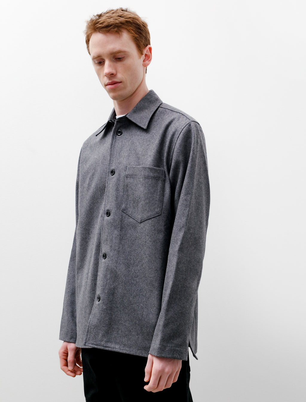 Norse Projects Ulrik Wool Shirt Grey Melange – Neighbour