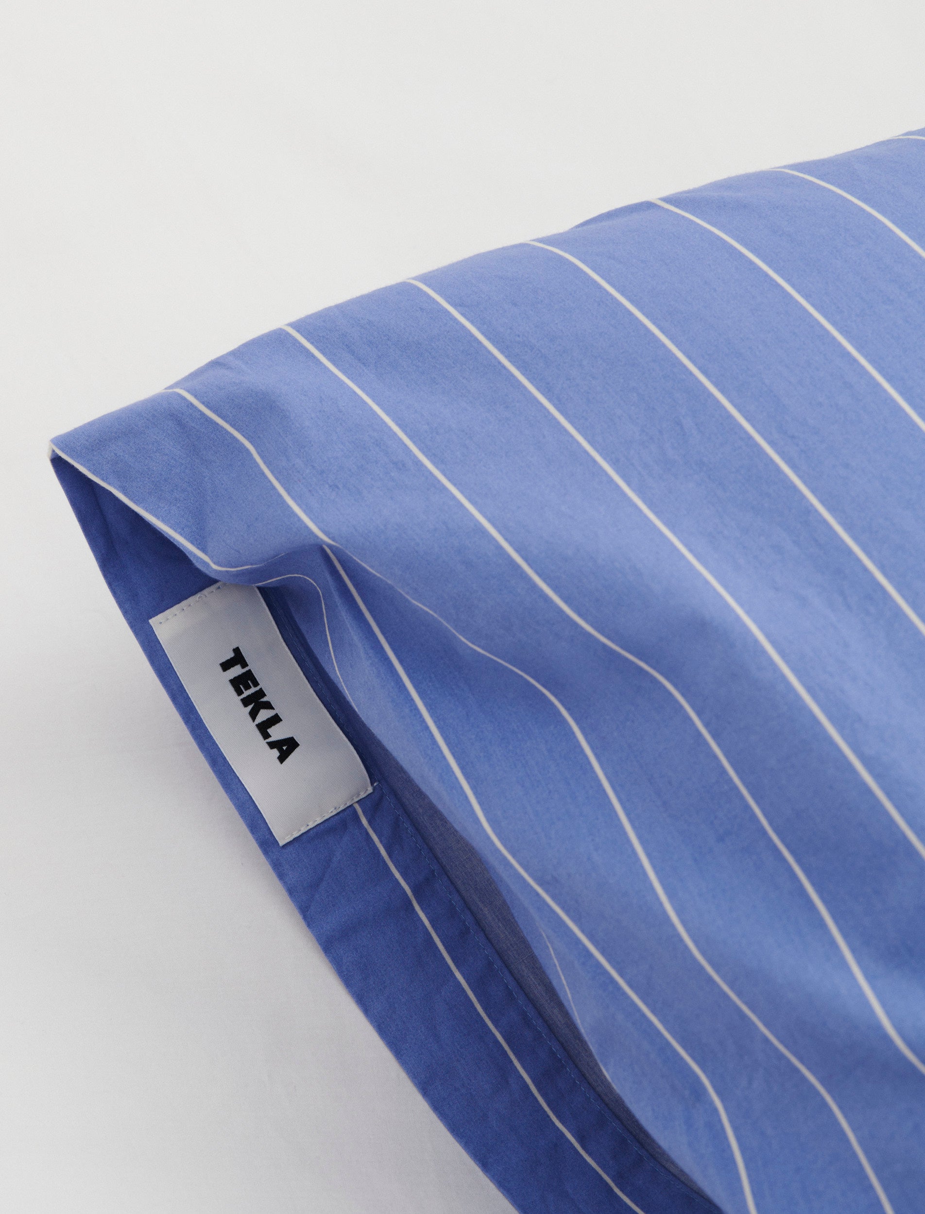Tekla Percale Pillow Sham Clear Blue Stripes