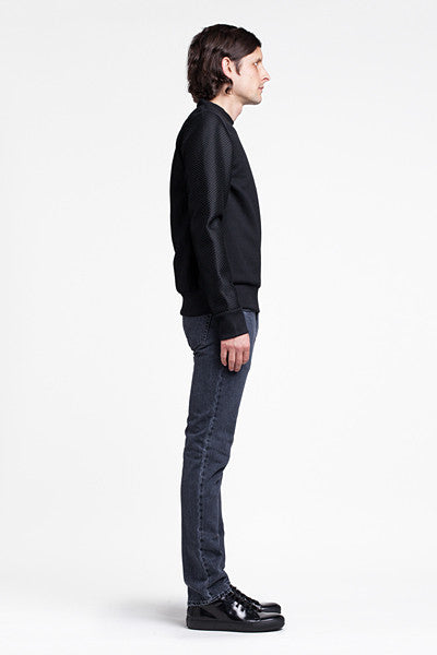 Mesh Sleeve Crew Black