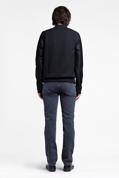 Mesh Sleeve Crew Black