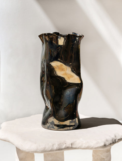 Nathalee Paolinelli Wonky Bent Vase Metallic