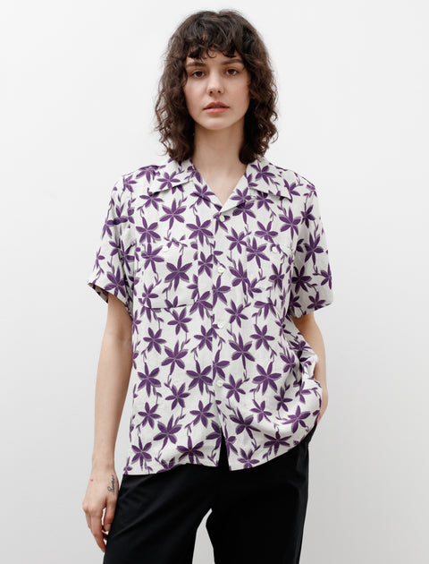 Needles S/S One-Up Shirt Floral Jacquard Off White