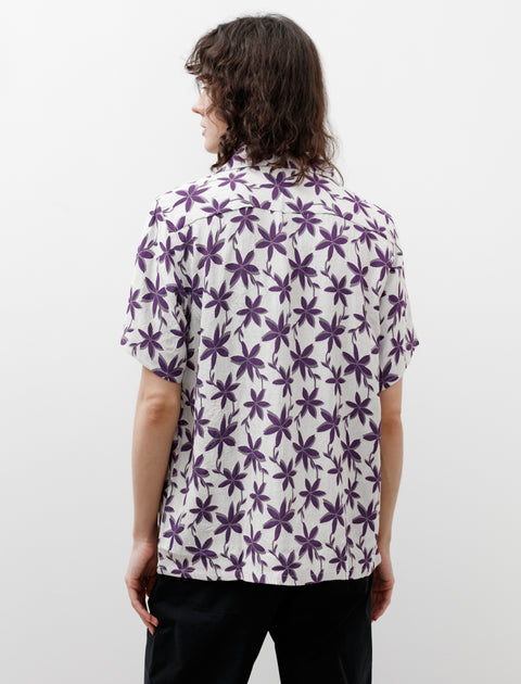 Needles S/S One-Up Shirt Floral Jacquard Off White