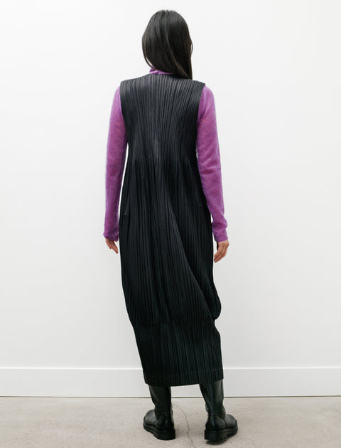 Pleats Please by Issey Miyake Thicker Fitted Hem V Dress Black