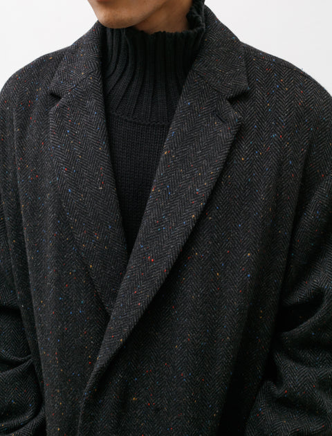 Polyploid Caban Coat B Dark Charcoal Wool