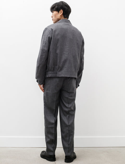 Polyploid Side Line Pants B Grey Melange Wool