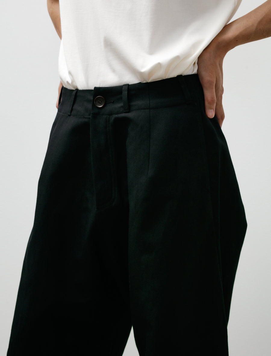 Baggy Pants Black Wool Washi Twill - Image 7