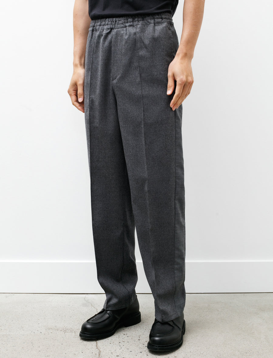 Side Line Pants B Grey Melange Wool