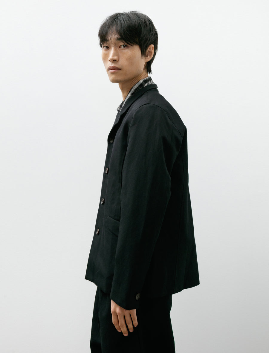 Long Walks Black Wool Washi Twill - Image 3