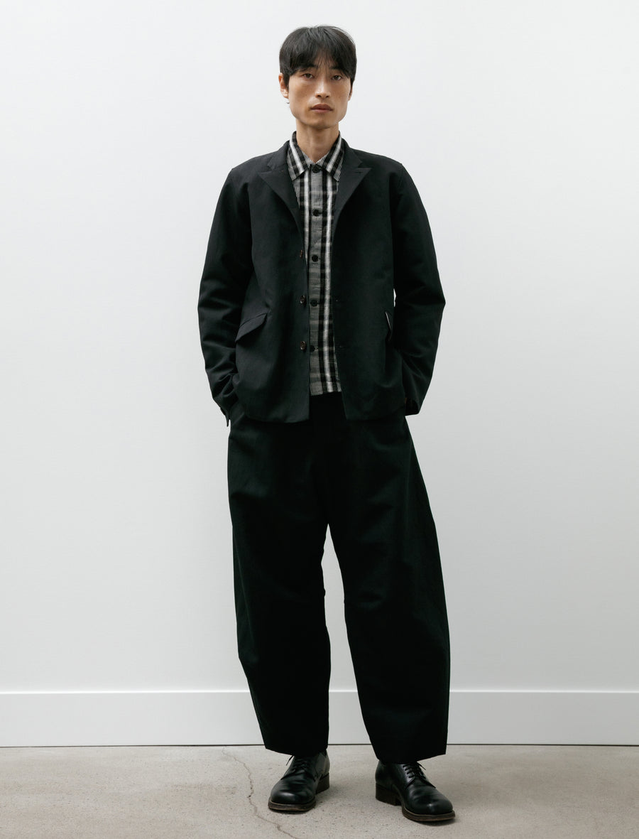 Baggy Pants Black Wool Washi Twill - Image 1