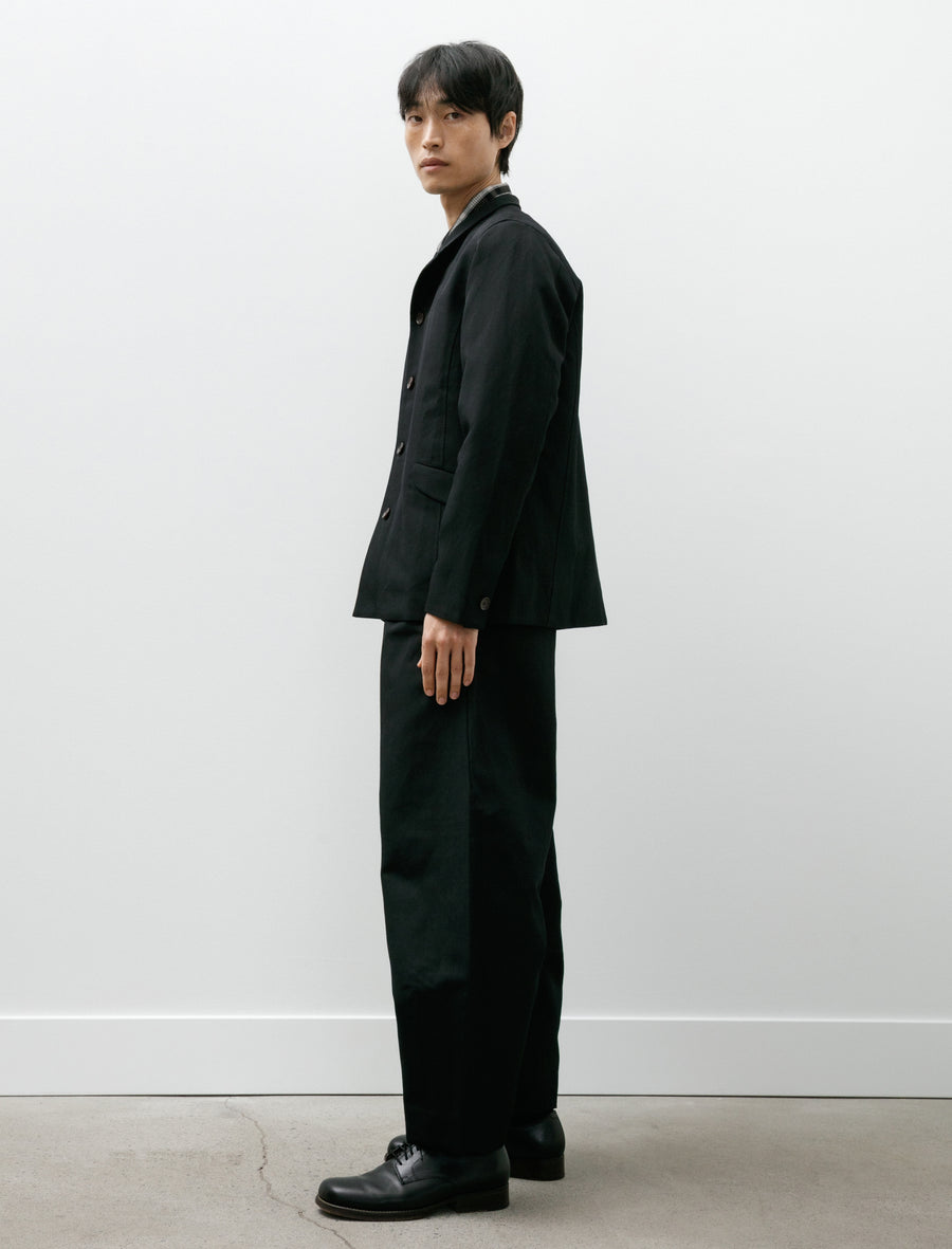 Baggy Pants Black Wool Washi Twill - Image 3