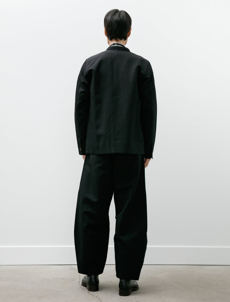 Baggy Pants Black Wool Washi Twill - Image 2