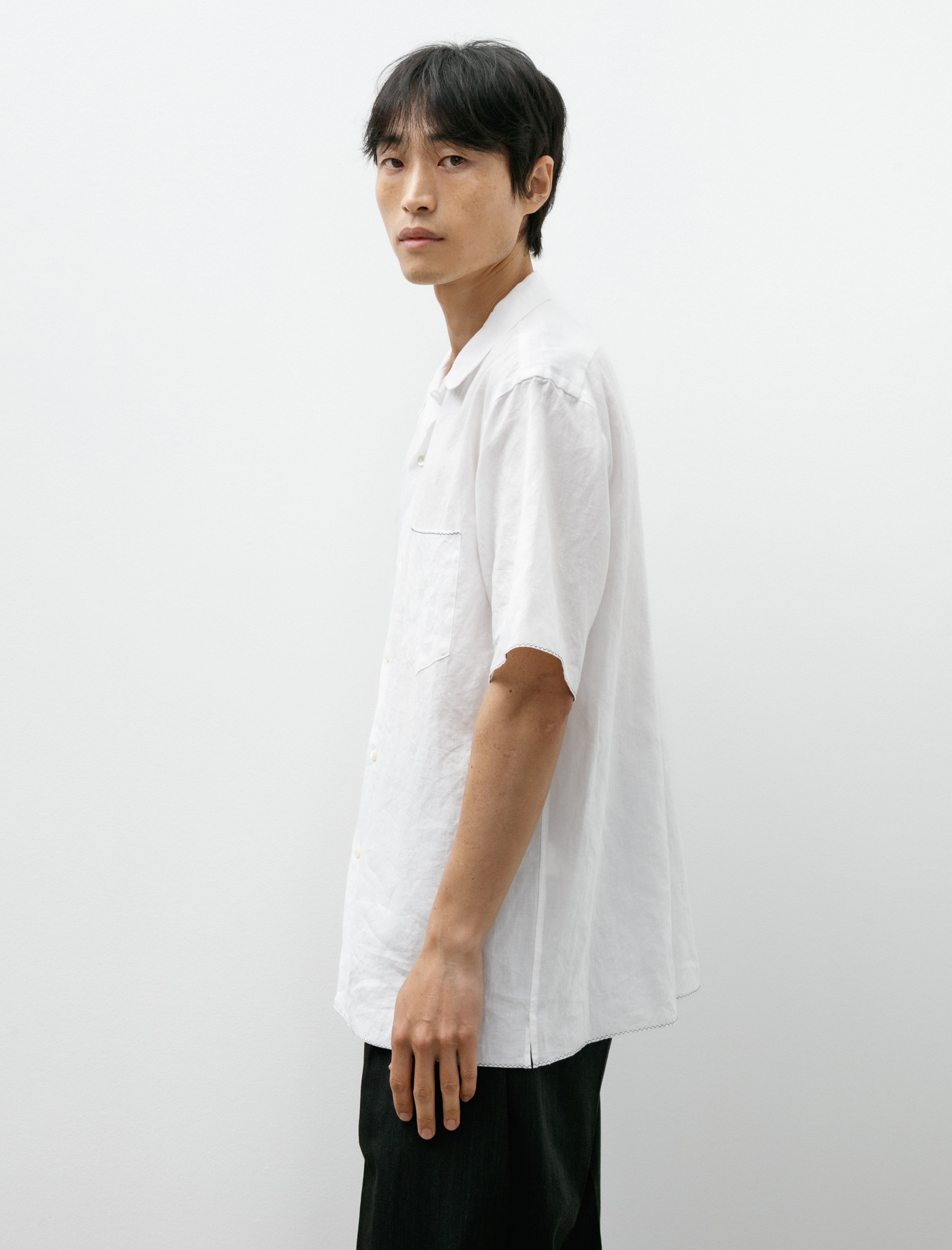 Maatee & Sons Short Sleeve Handkerchief OP Shirt White