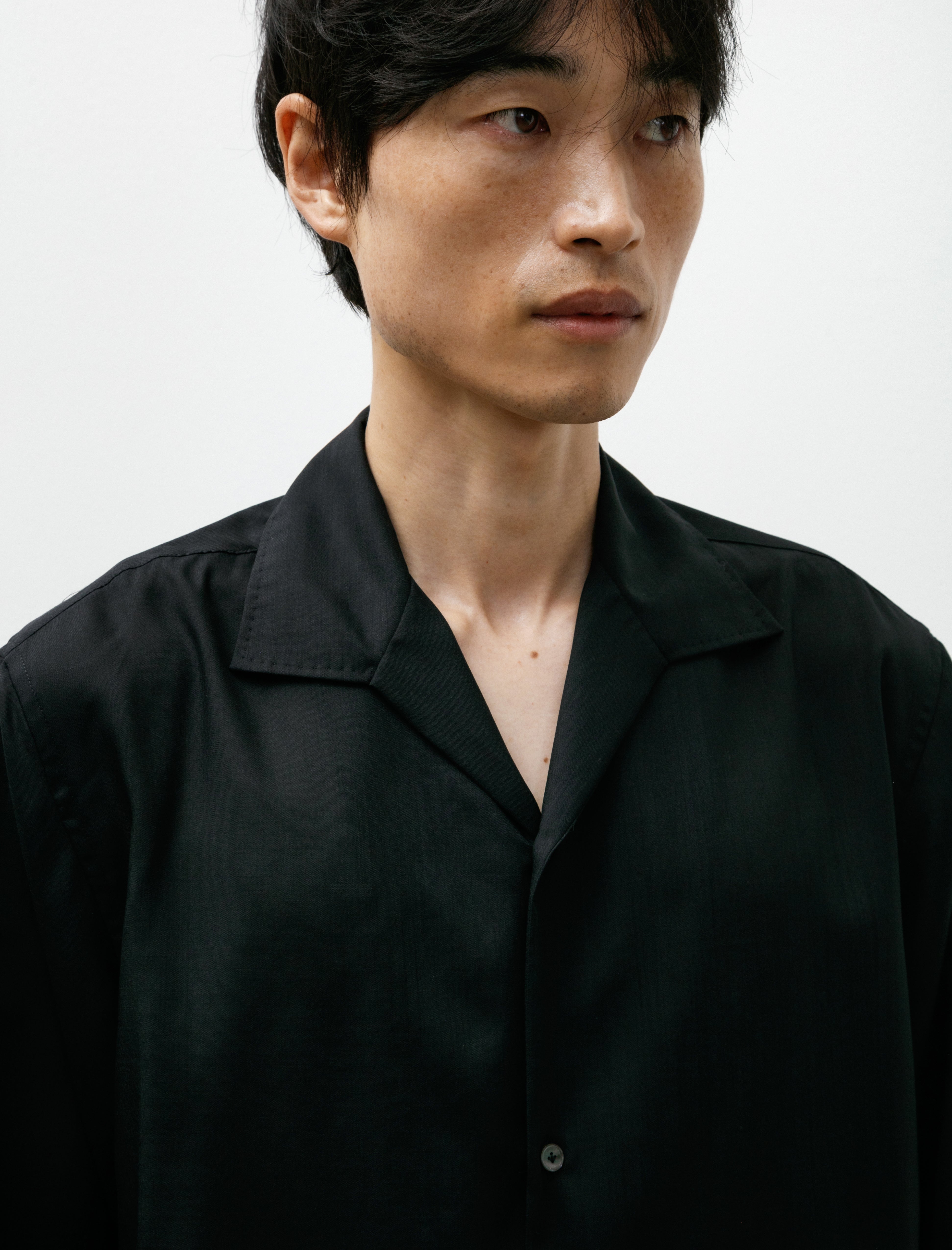 Maatee & Sons Italian Collar Shirt Black