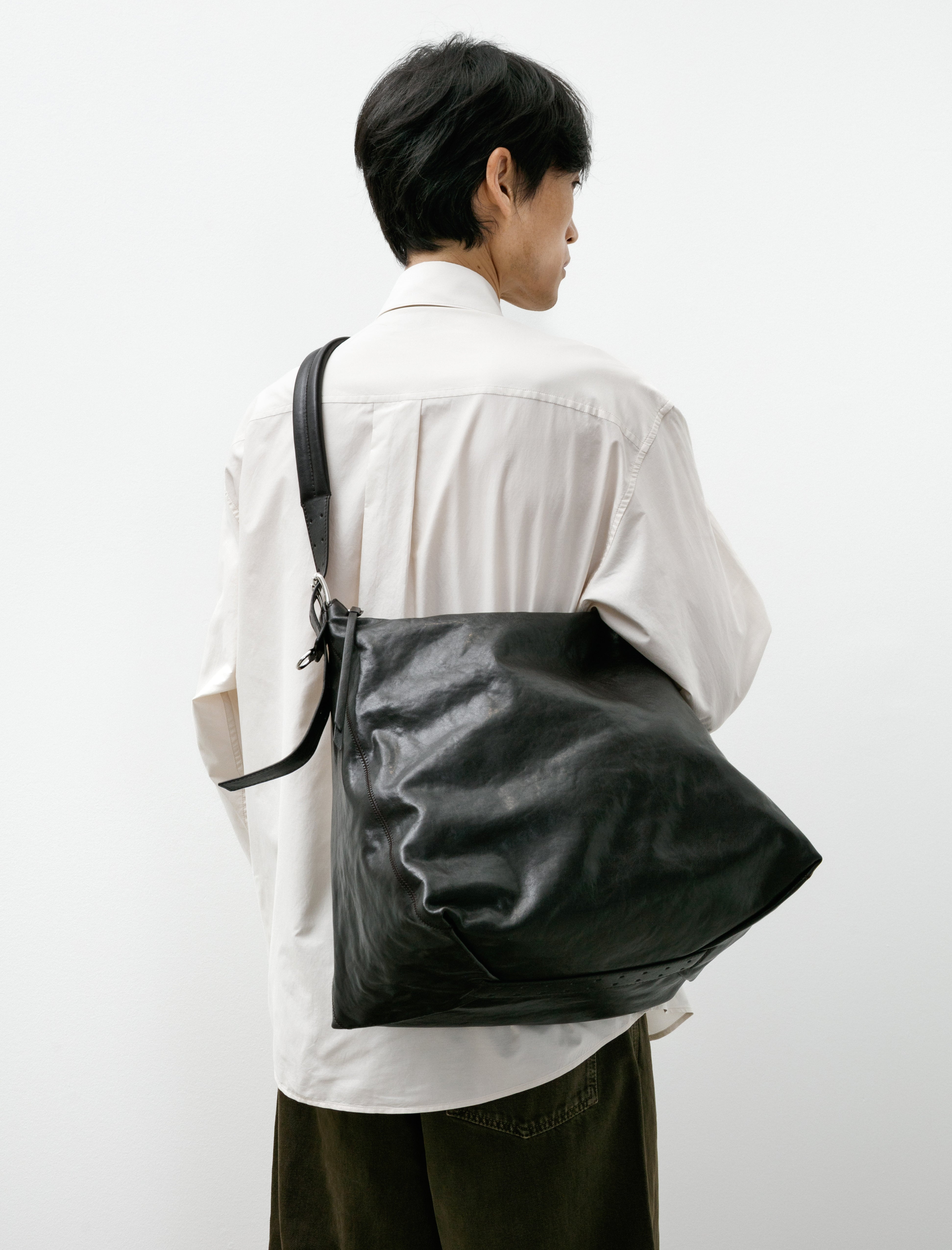 Lemaire Belted Hobo Bag Dark Chocolate