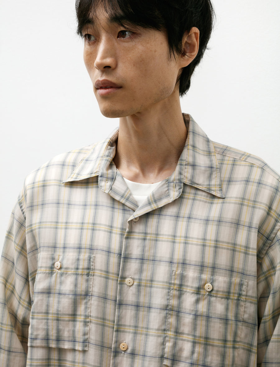 Work Shirt Check Fade Ivory - Image 4