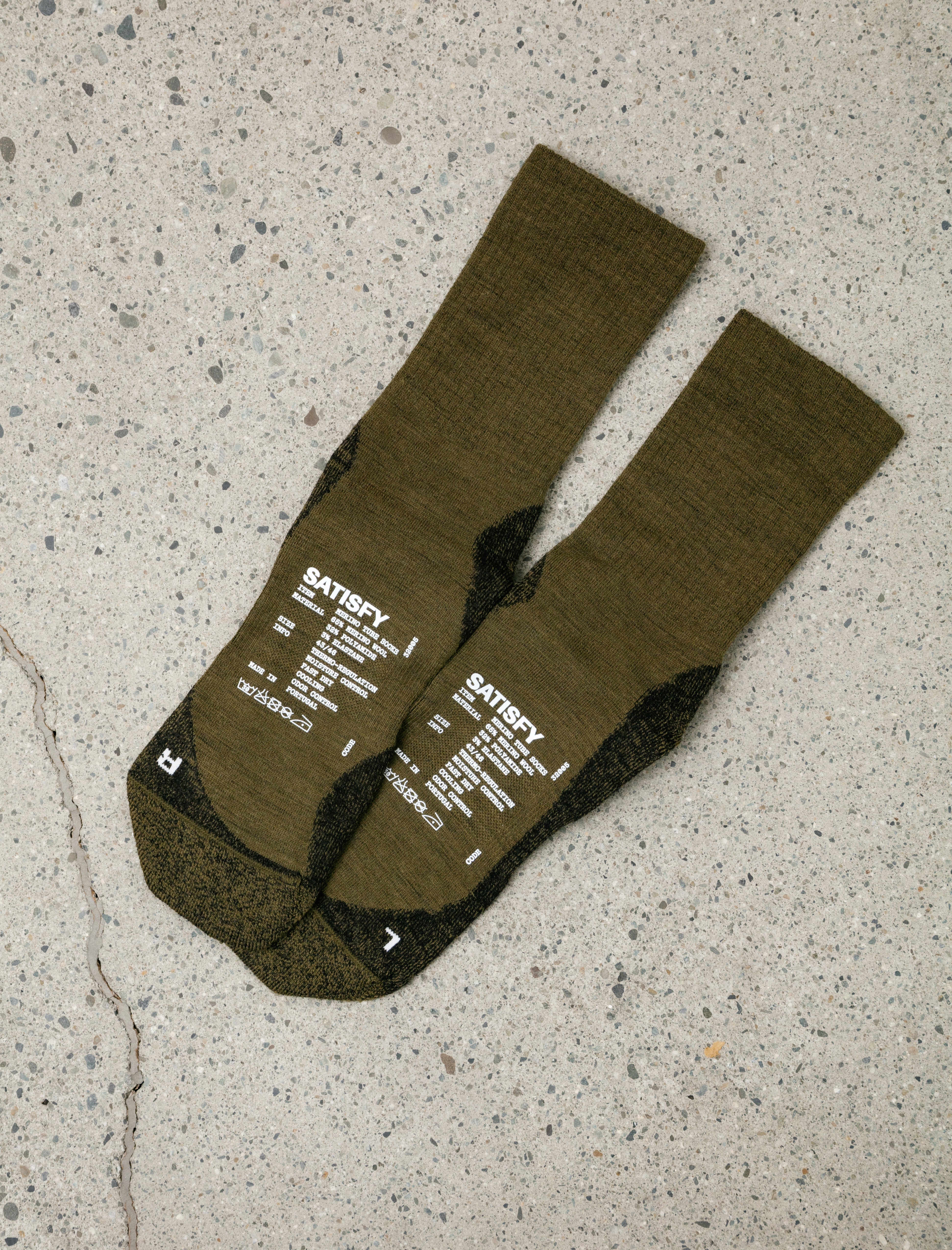Satisfy Merino Nylon Tube Socks Dark Olive