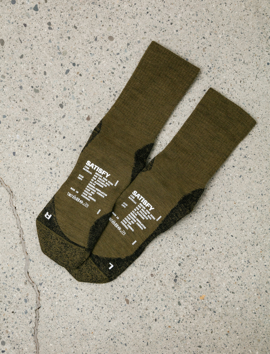 Merino Nylon Tube Socks Dark Olive - Image 1