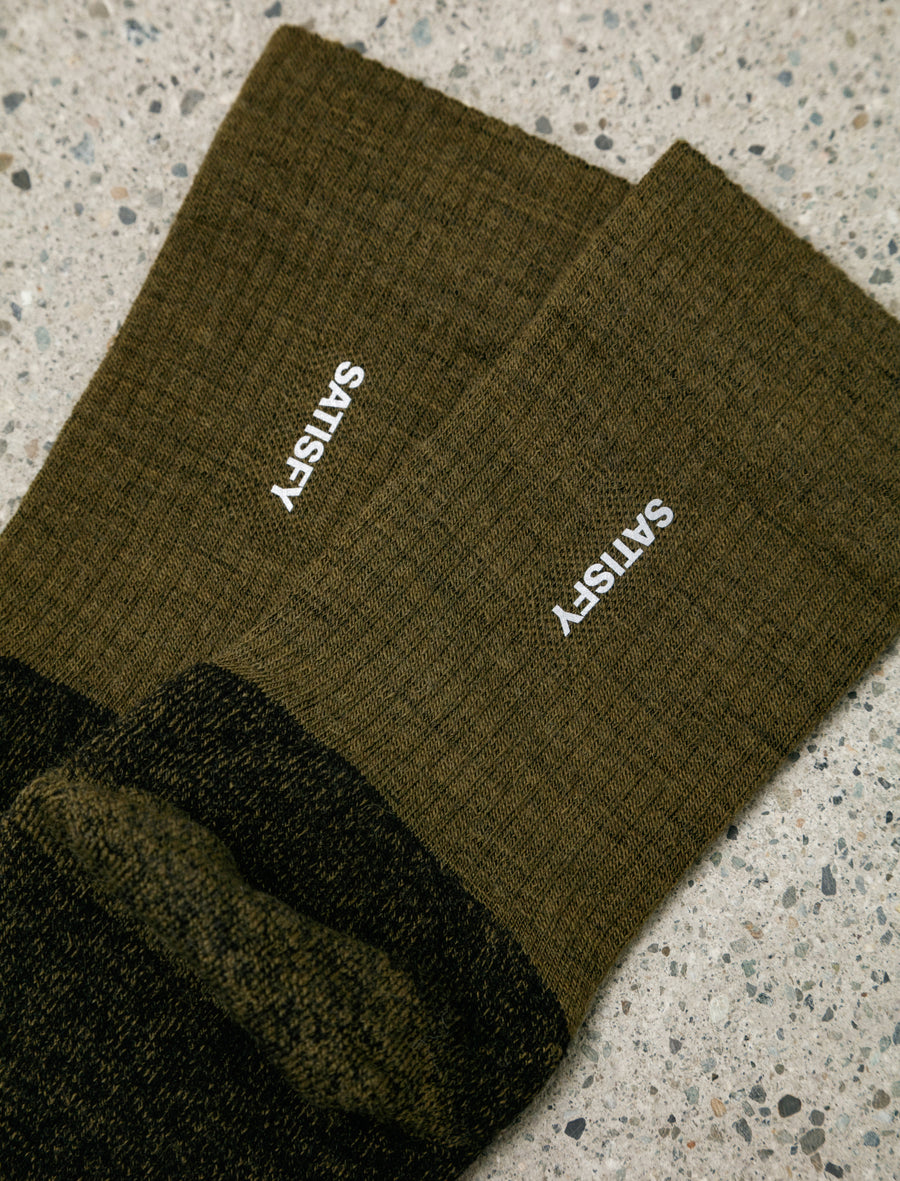 Merino Nylon Tube Socks Dark Olive - Image 2