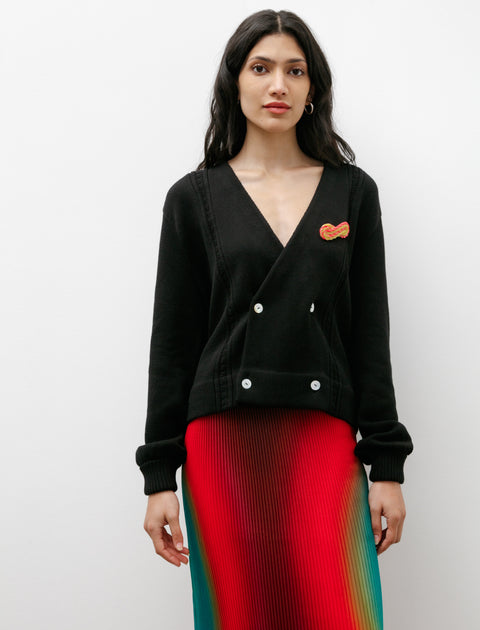 Bode Double Breasted Cardigan Black