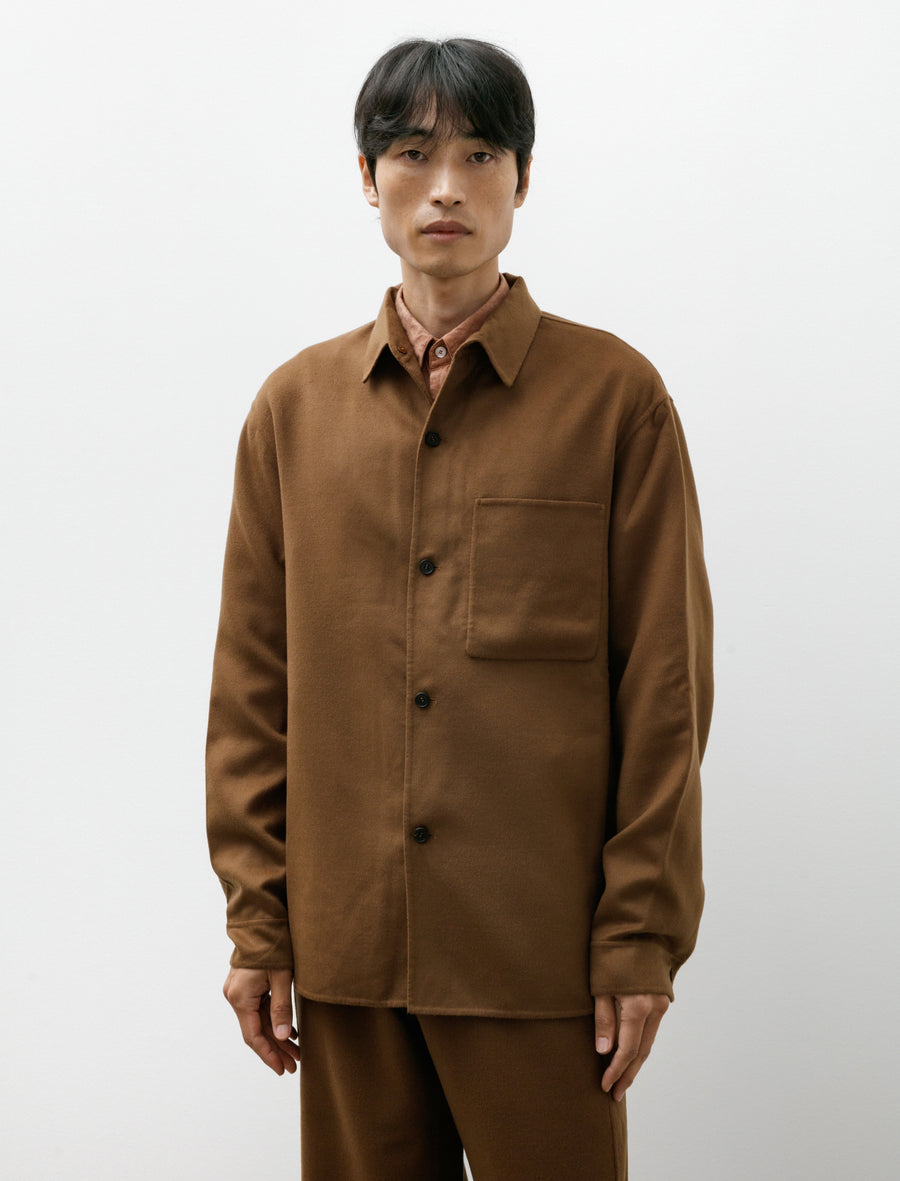 Light Double Face Shirt Super Fine 110 Merino Squirrel - Image 1