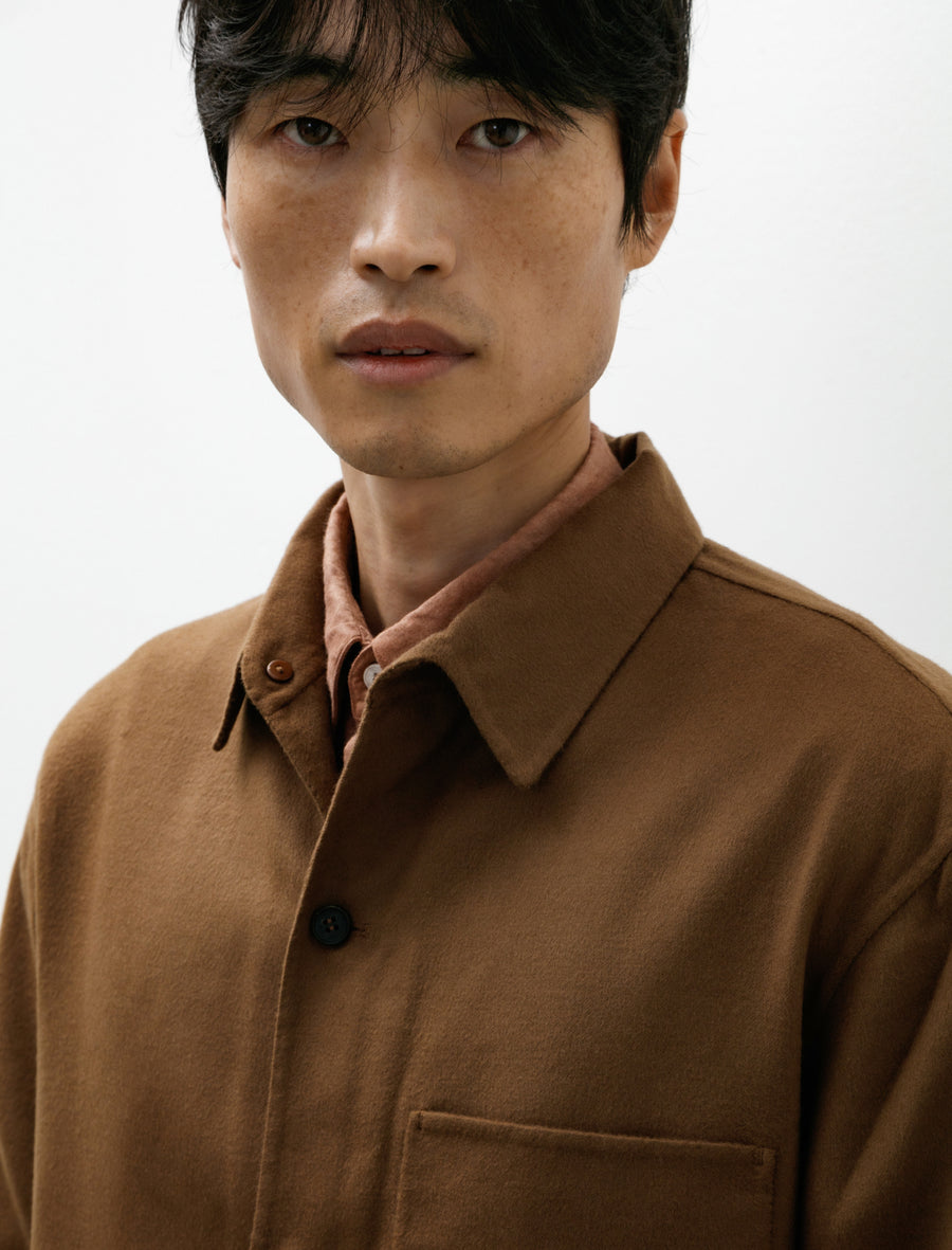 Light Double Face Shirt Super Fine 110 Merino Squirrel - Image 4