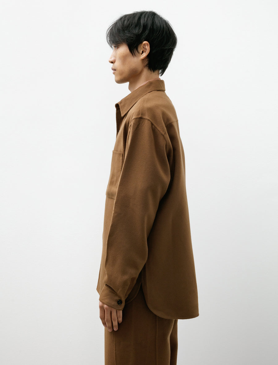 Light Double Face Shirt Super Fine 110 Merino Squirrel - Image 3