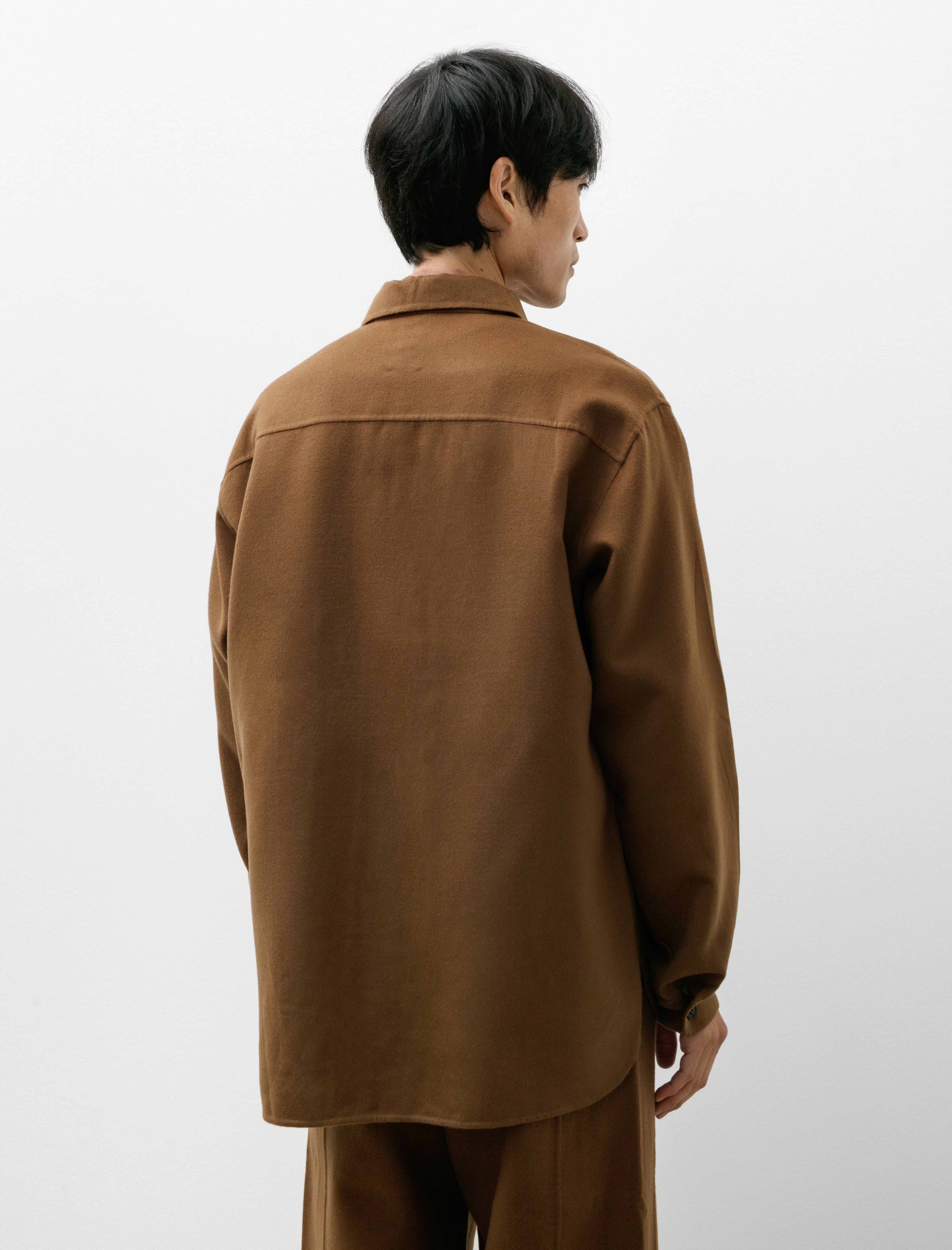 Seya Light Double Face Shirt Super Fine 110 Merino Squirrel