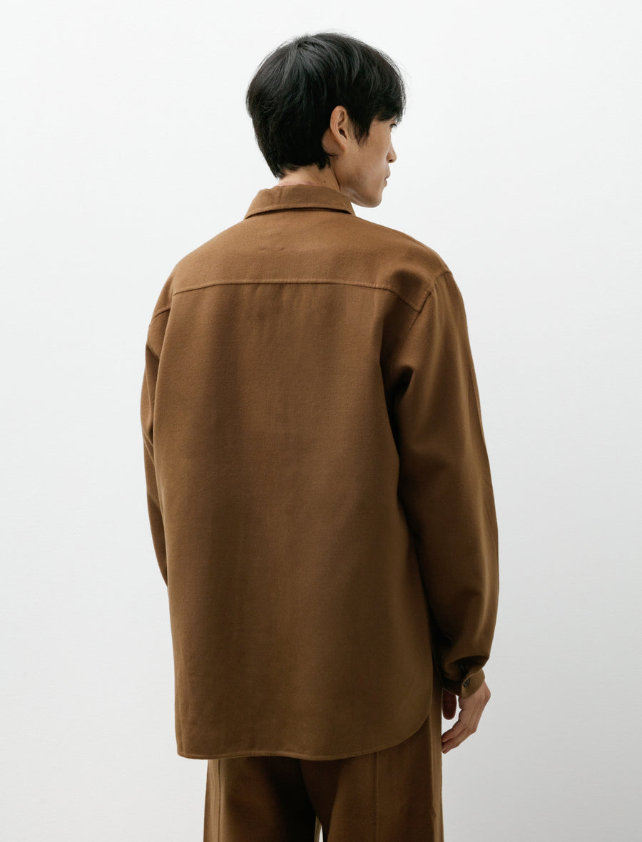 Light Double Face Shirt Super Fine 110 Merino Squirrel - Image 2