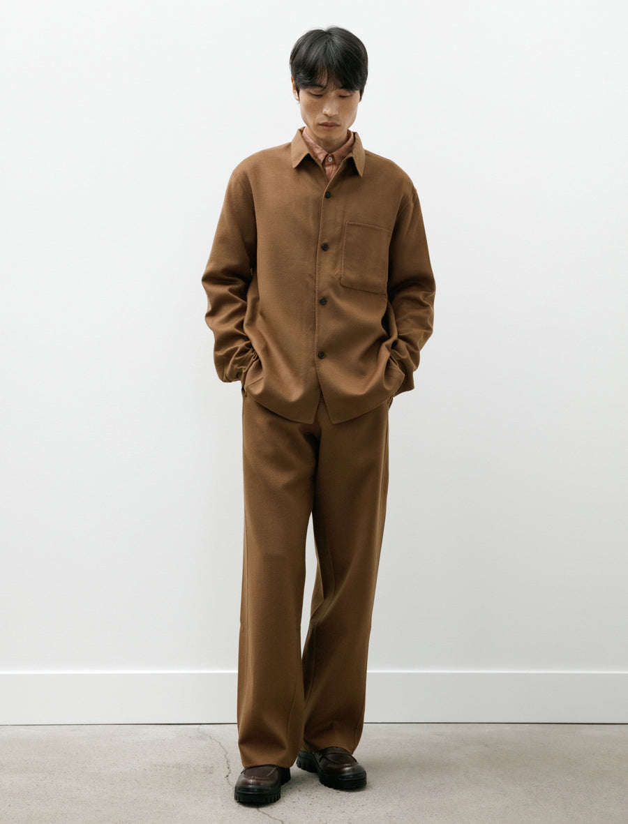 Light Double Face Shirt Super Fine 110 Merino Squirrel - Image 5