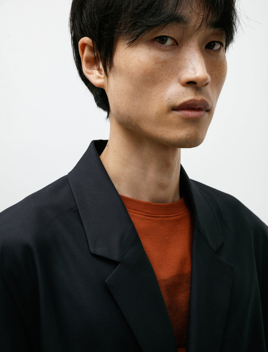 Tailored Jacket Cashmere Silk Twill Midnight - Image 4