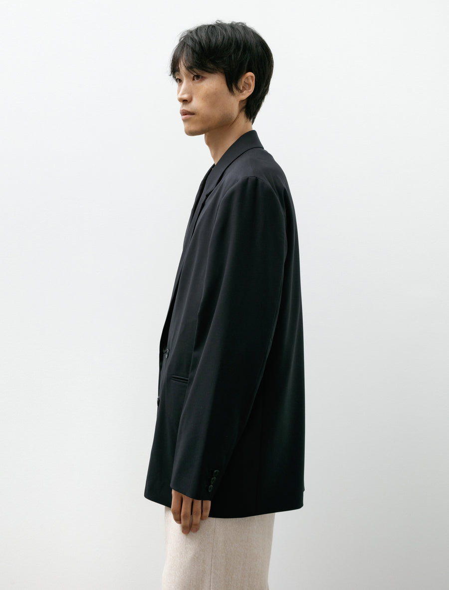 Tailored Jacket Cashmere Silk Twill Midnight - Image 3