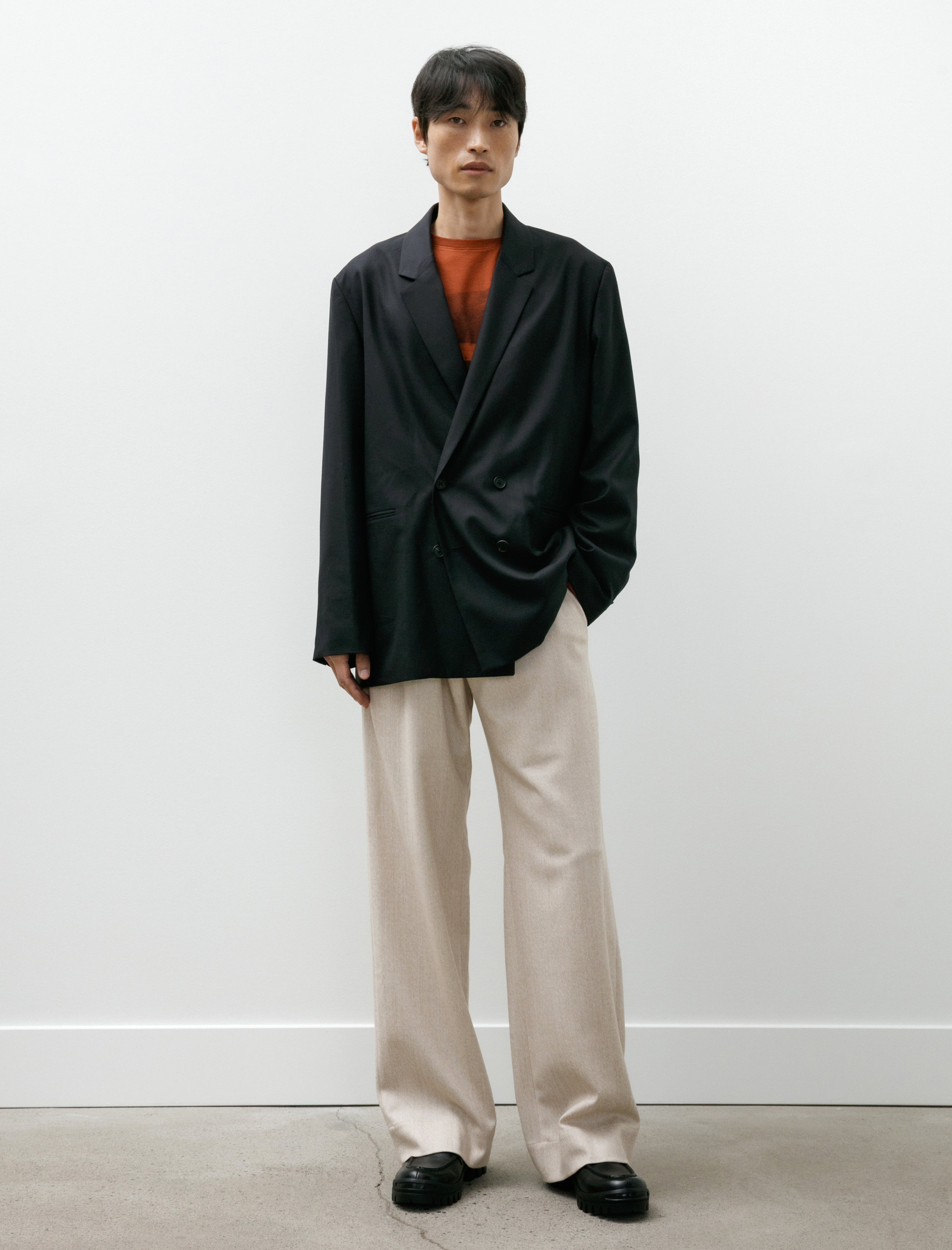 Seya Tailored Jacket Cashmere Silk Twill Midnight