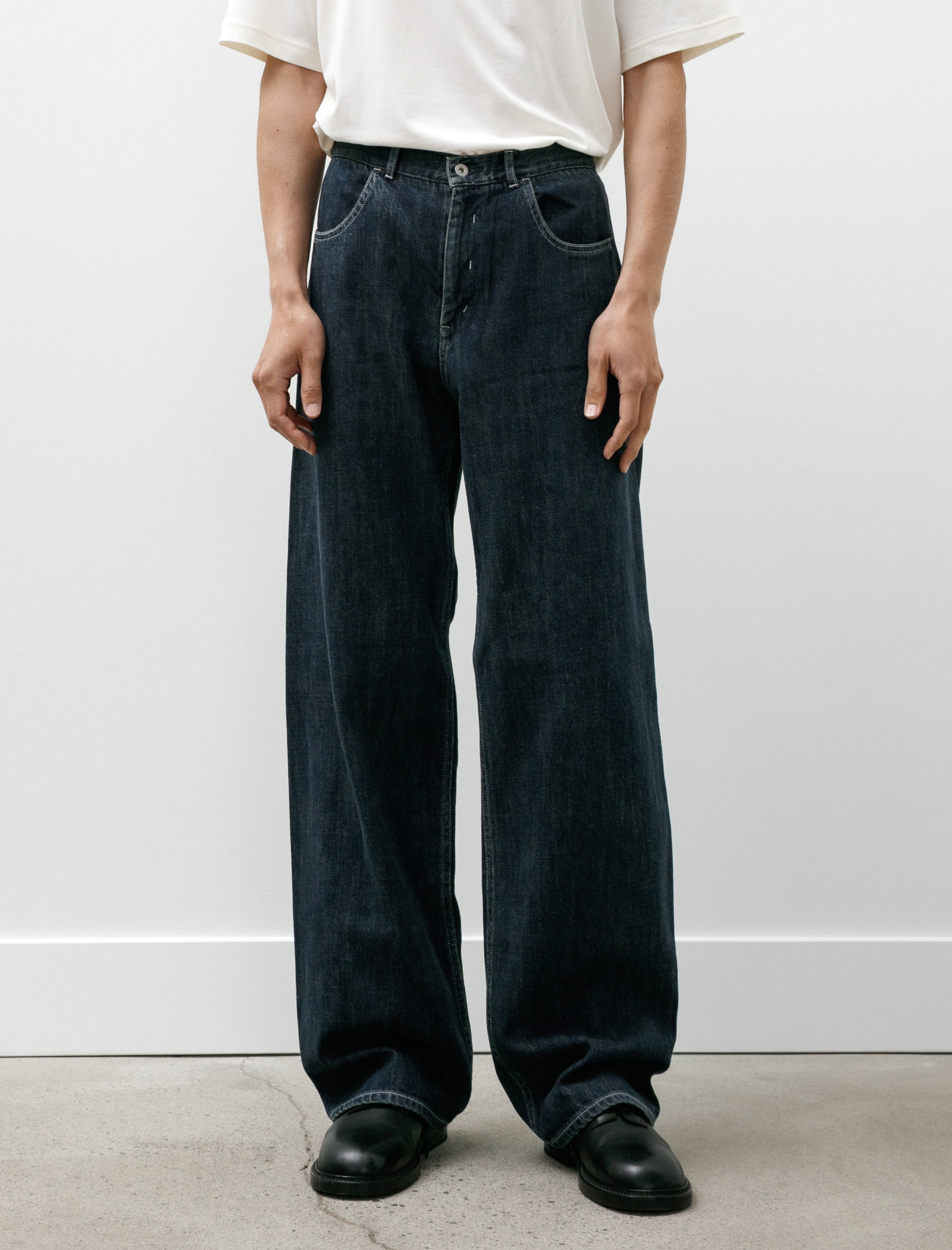 Seya Tofu Brother Jeans Slub Denim Faded Indigo
