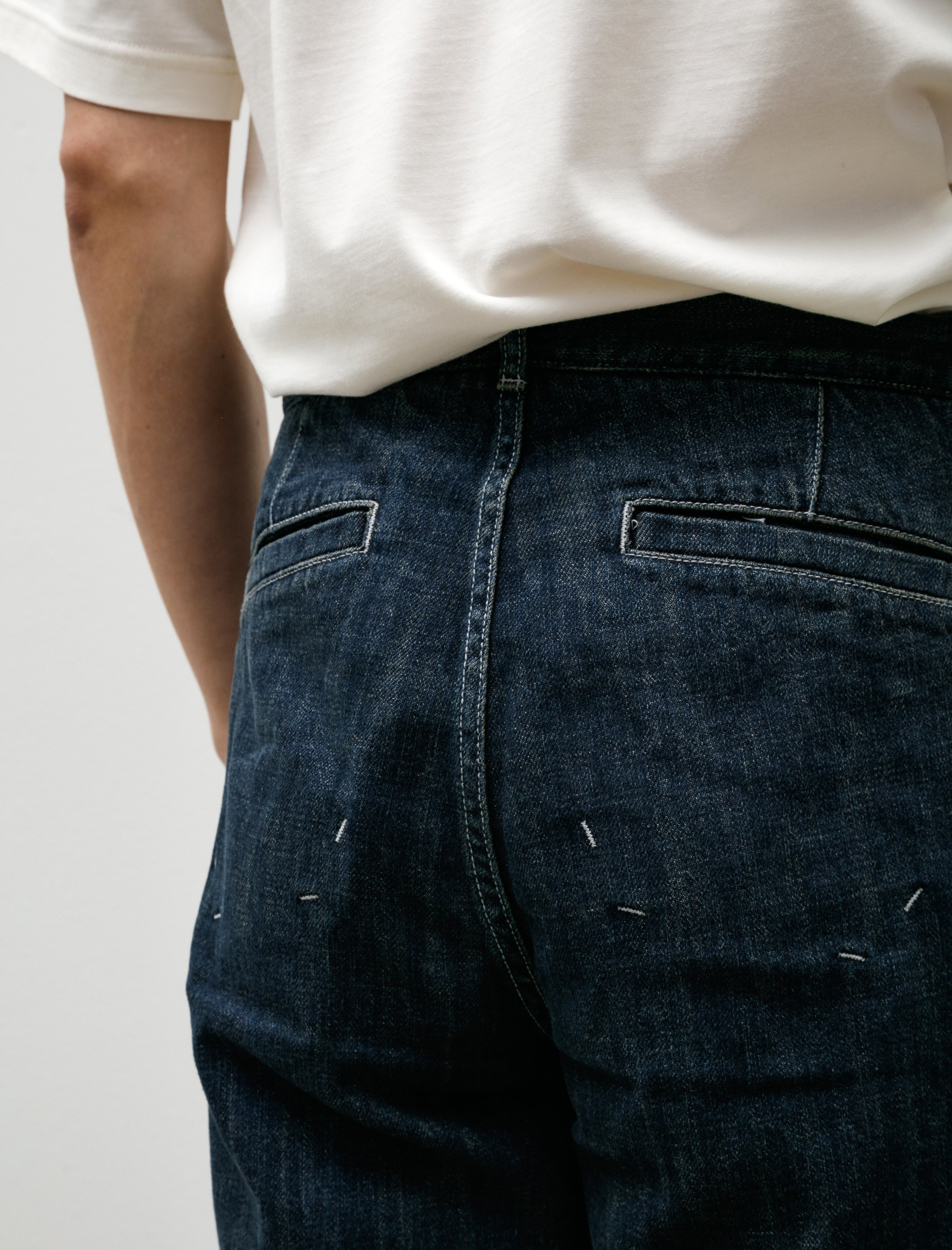 Seya Tofu Brother Jeans Slub Denim Faded Indigo