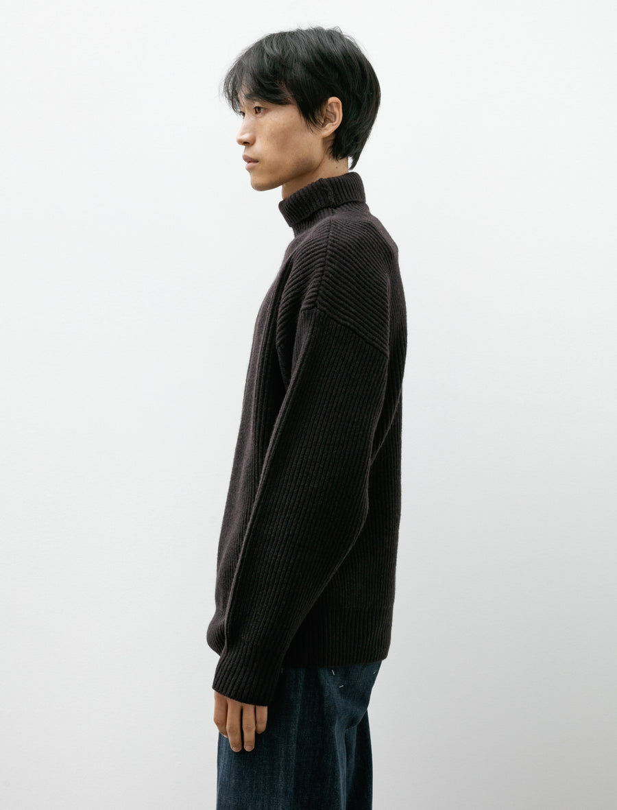 Turtleneck Cloud Sweater 7GG Double Yak Ebony Black - Image 3