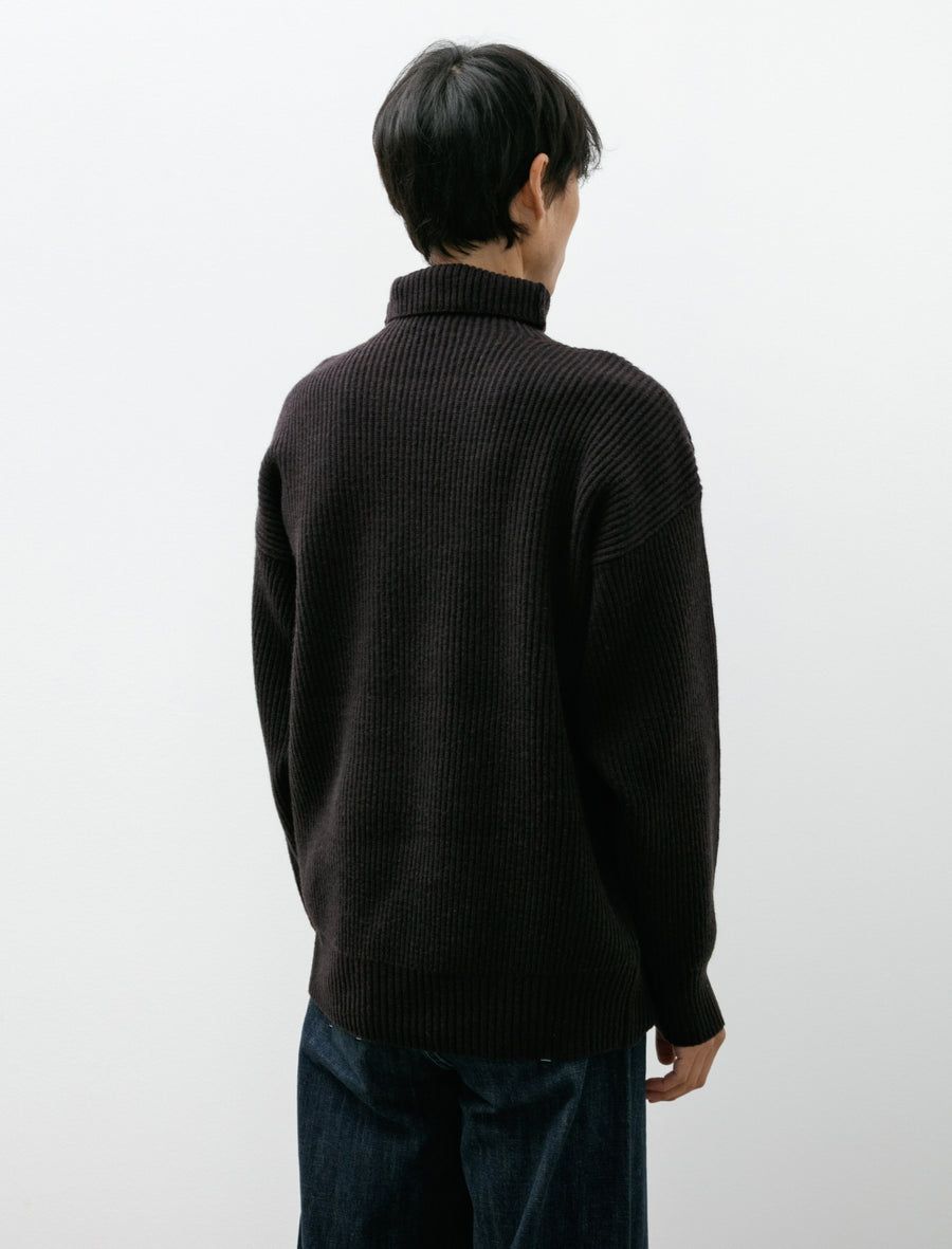 Turtleneck Cloud Sweater 7GG Double Yak Ebony Black - Image 2