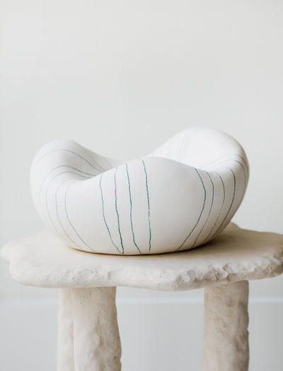 Venus Bowl Medium Green Stripes