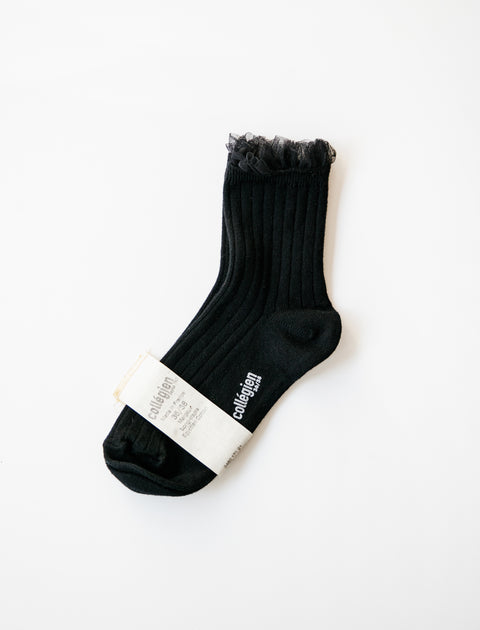 Collegien Margaux Tulle Socks Noir de Charbon