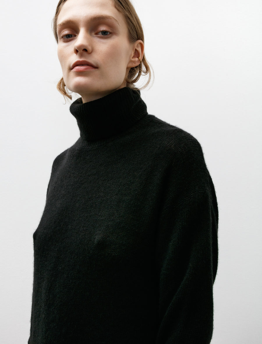 Comoli Garment Dyed Cashmere Turtleneck Knit Dress Black Neighbour Comoli Garment Dyed Cashmere Turtleneck Knit Dress Black Neighbour
