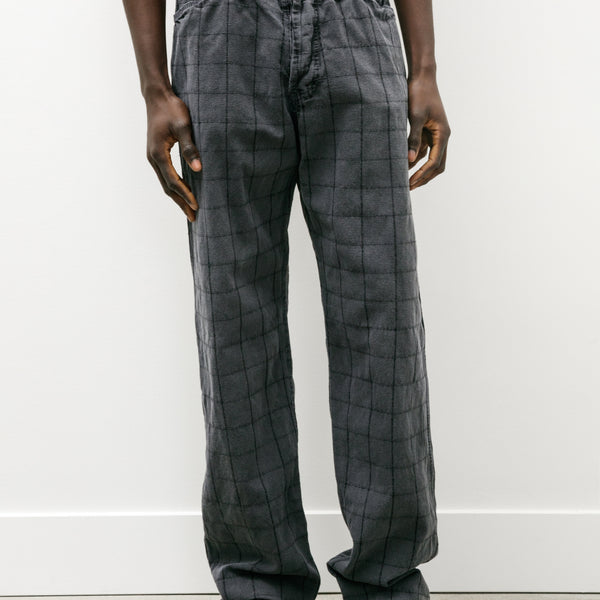 Textured Washed 5 Pocket Pants - Charcoal Grey