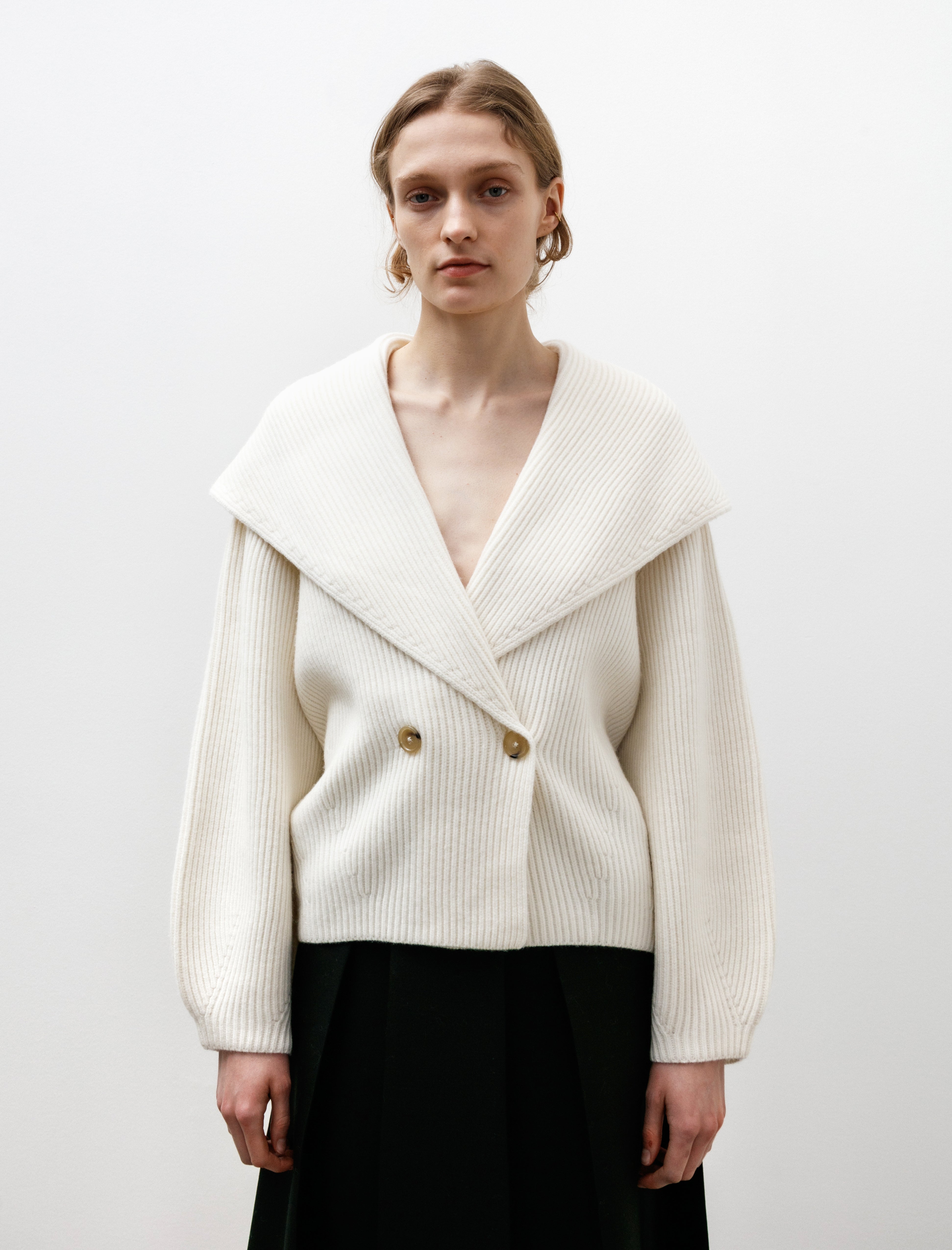 Totême Shawl Lapel Cardigan Milk – Neighbour - Main Image