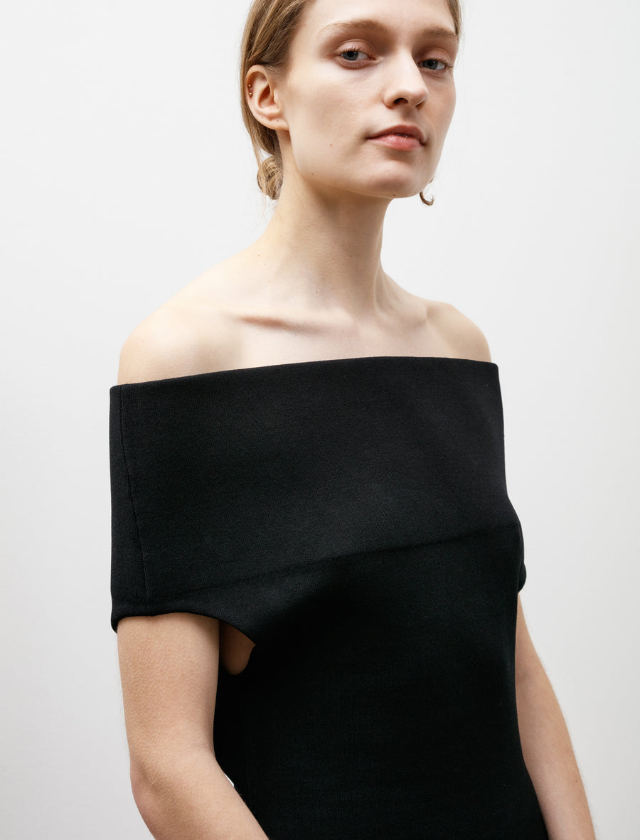 toteme knitted dress Crinkled knit long-sleeve dress black TOTEME