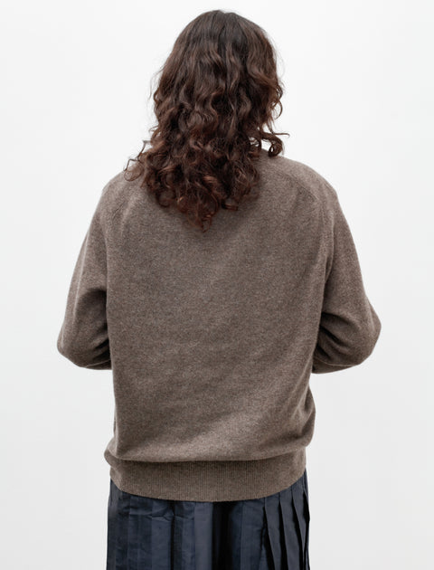 Cristaseya Oversized V-Neck Sweater Brown