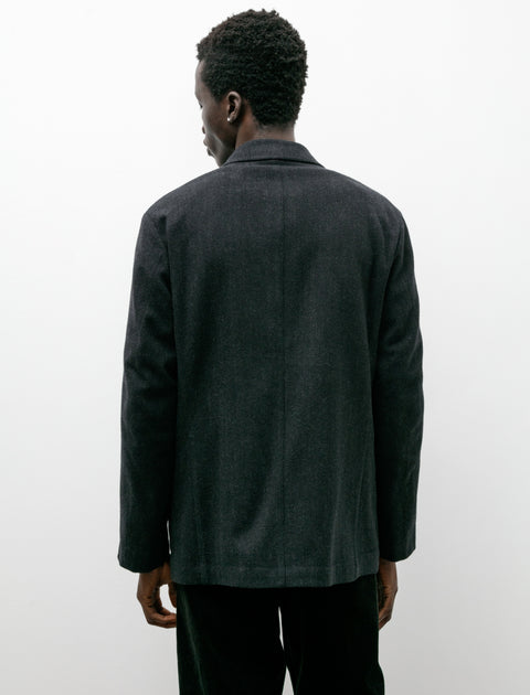 Comoli Refine Finished Wool Stripe Jacket Charcoal – Neighbour