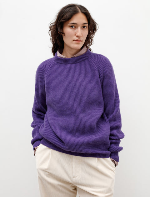 Cristaseya Ribbed Raglan Cashmere Sweater Purple