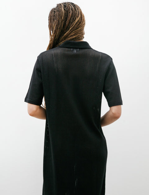 Sunspel Linear Mesh Dress Black