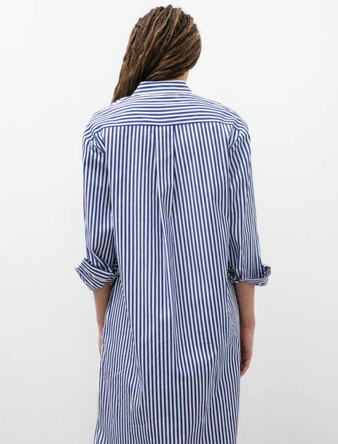 Sunspel Shirt Dress Blue/White Stripes