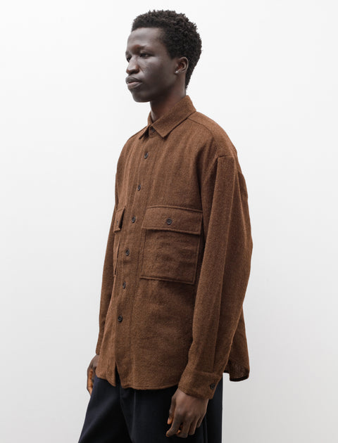 Evan Kinori Big Shirt Lightweight Wool Gauze Rust