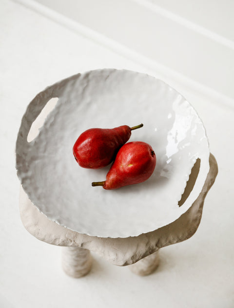 Nathalee Paolinelli Eggshell Bowl with Handles Cream Glaze